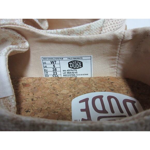 Hey Dude Wendy Espadrille Retro Palm Shoes Size 7 New - Picture 9 of 9